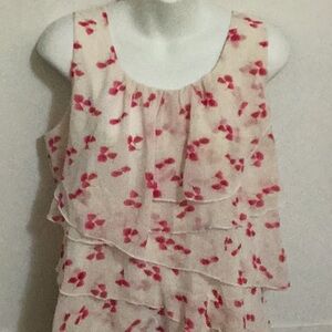 Dress Barn size XL Layered Chiffon Tank Top - Pink Floral